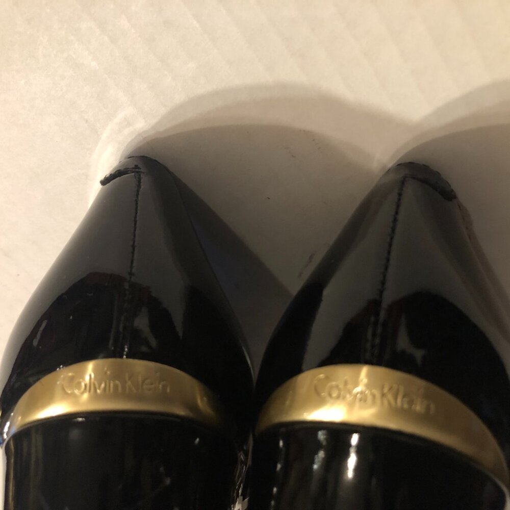 Calvin Klein women's new black patent leather high heel shoes size: US 8/ EU 38 - Picture 6 of 12